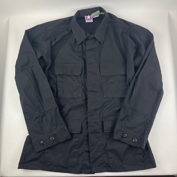 Propper Button Up Shirt Mens Large Long Black Pockets Heavy Duty - Picture 1 of 9